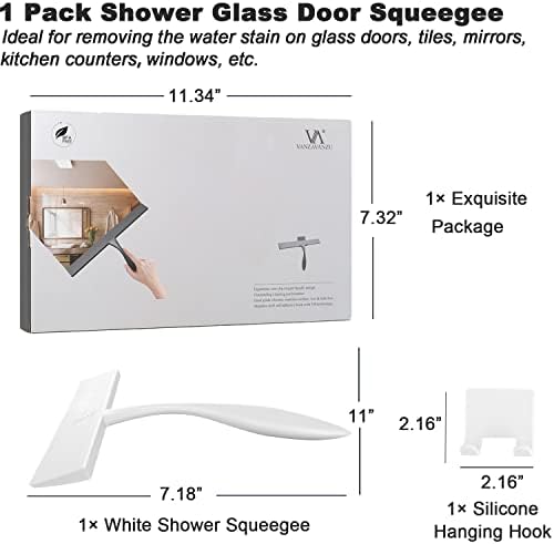 Stiskanje za tuširanje za staklena vrata za tuširanje, 11-inčni svenamjenski silikonski stisak za kupaonicu s ručicom bez klizanja,