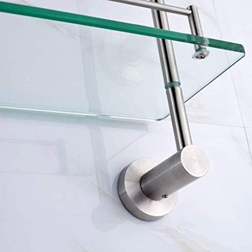 Xjjzs zidni zidni stakleni stalak za ugrađen stakleni stalak za kupaonicu s ručnikom, nehrđajući čelik, staklena polica za kupaonicu