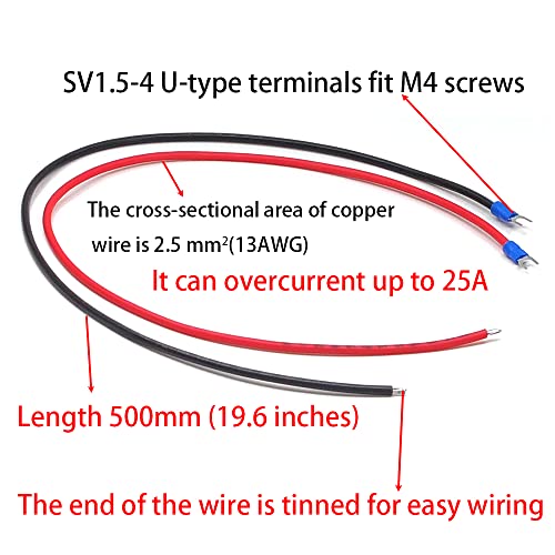 10 PCS SPADE CRIMP terminal s izolacijskim rukavima i žica crvena + crna ženska osoba komplet asortimana za brzi spad za 12V 24V napajanje