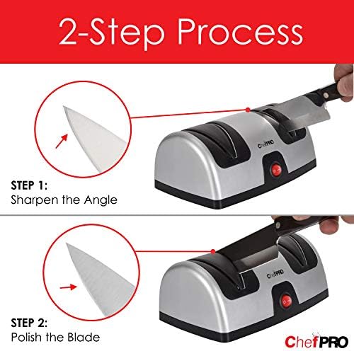Električno oštrenje kuhinjskih noževa i sustav poliranja od A-listera, oštrenje u 2 koraka, kompaktan i jednostavan za korištenje dizajn,