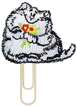 Reeleer Mačka s cvijetom Zlatni planer papirnatih isječaka, oznake, pribor za planer vjenčanja, papirnati cclip, uredski pokloni