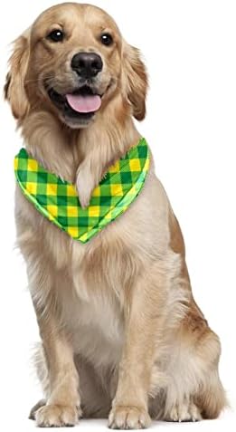 Pasje bandane božićne zeleno-žute karirane trokutaste naramenice šalovi za kućne ljubimce srednje veličine štene mačke pasji šal za
