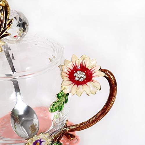Cvjetni čajnik prozirna staklena čajnica, otmjene šalice čaja, šalica čaja za cvijeće, čaša za čaj poklon, pokloni za žene, Majčin
