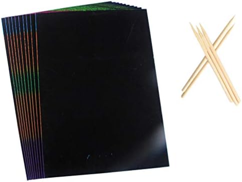 Toyandona 55pcs Scratch Paper Art Set Rainbow Magic Scratch It Off Paper Crafts Napomene za crtanje ploča Sheet Diy DIY Poklon kartica
