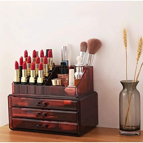Šminka za skladištenje kućišta šminke organizator kozmetičkih zaslona kozmetičke kutije ladice kozmetički futrola vino crvena