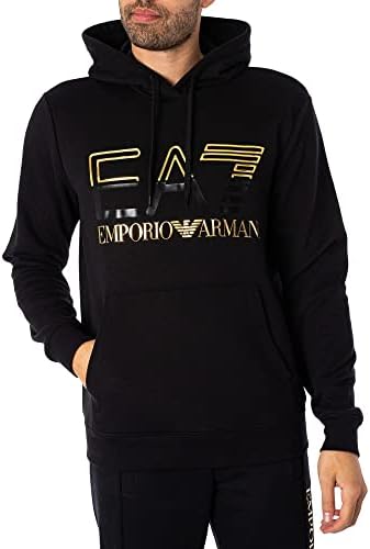 EA7 muški grafički pulover, crna, l