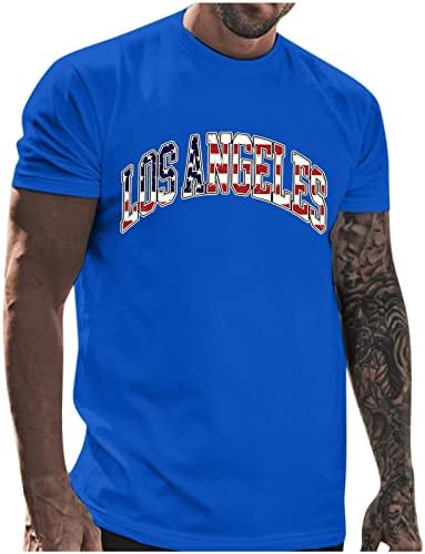 XXBR Patriotska majica s kratkim rukavima za muškarce American Dan neovisnosti Top Top Crewneck Stars and Stripes Flag Unders